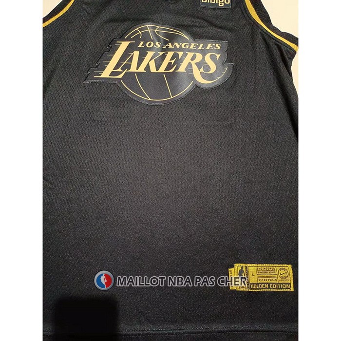 Maillot Enfant Golden Edition Los Angeles Lakers Kobe Bryant NO 24 Noir